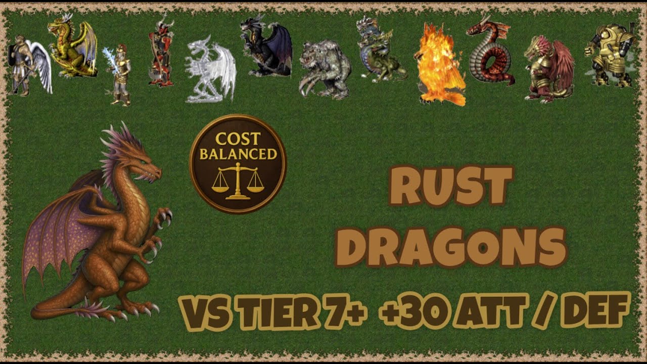 🐉 Rust Dragons (Tier 8) vs All Upgraded Tier 7 Units ⚔️ Heroes 3 Cost Balanced
