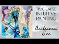 Autumn Bee: 3+HR painting in 5MIN Timelapse | Acrylic Intuitive Painting Process
