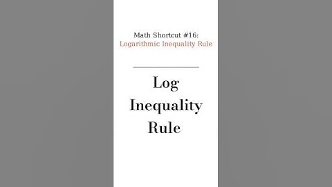 Math Shortcut #16: Log Inequality Rule You’ll Never Forget!