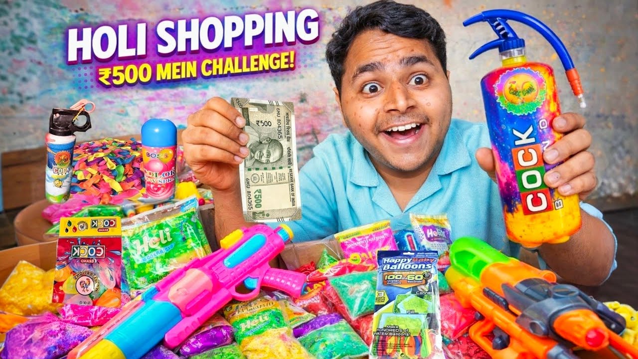 SIRF ₹500 MEIN ITNI SAARI SHOPPING 😱 Holi Challenge