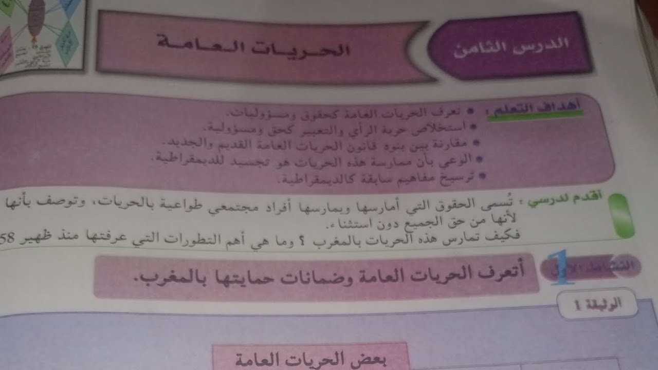 كتاب الفضاء الاجتماعيات للسنة الثانية اعدادي مكون التربية على المواطنة 