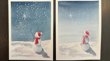 Create a snowman and star winter scene! 