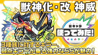 【新キャラ】神威 獣神化・改！3種族に対するキラー、弱点キラーが乗る強力なSSが魅力！【