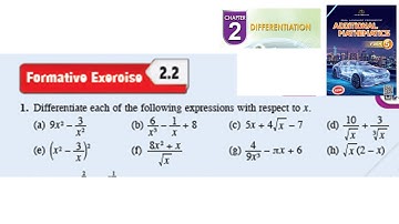 Differentiation formative exercise 2.2 Q1 pembezaan latihan formatif 2.2 form 5 kssm textbook spm