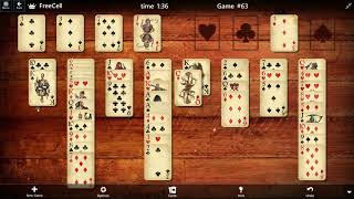 FreeCell Game # 63 SOLVED Microsoft Solitaire
