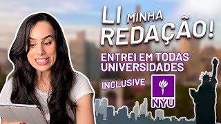 LENDO minha REDAÇÃO p/ NEW YORK UNIVERSITY! | Mia Mamede