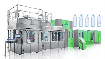 Automatic PET bottle blowing filling capping combiblock, water juice carbonated soft drink beverage