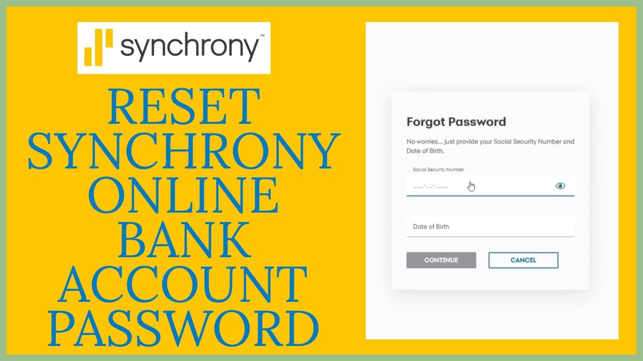 How To Reset Synchrony Bank Online Banking Password Recover