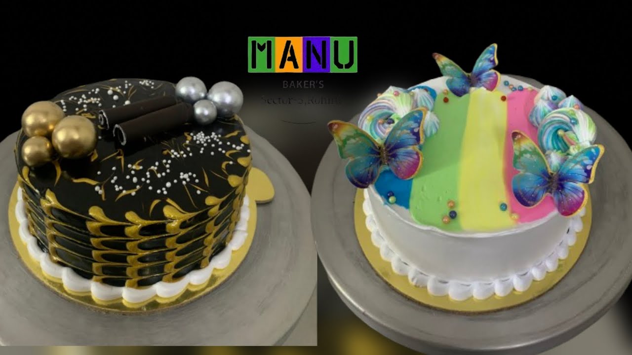 Elegant Gold & Rainbow Butterfly Cake Designs | Manu Bakers Rohini