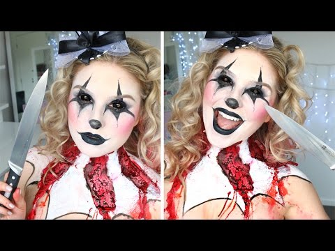 Scary Killer Clown Makeup Tutorial ♡ Halloween w/ Alex Faction - YouTube