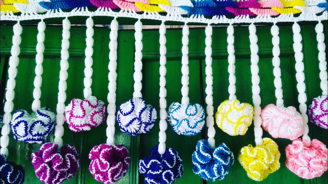 Multi color Toran design making || Jhalar ki design achhi achhi #toran #crochet