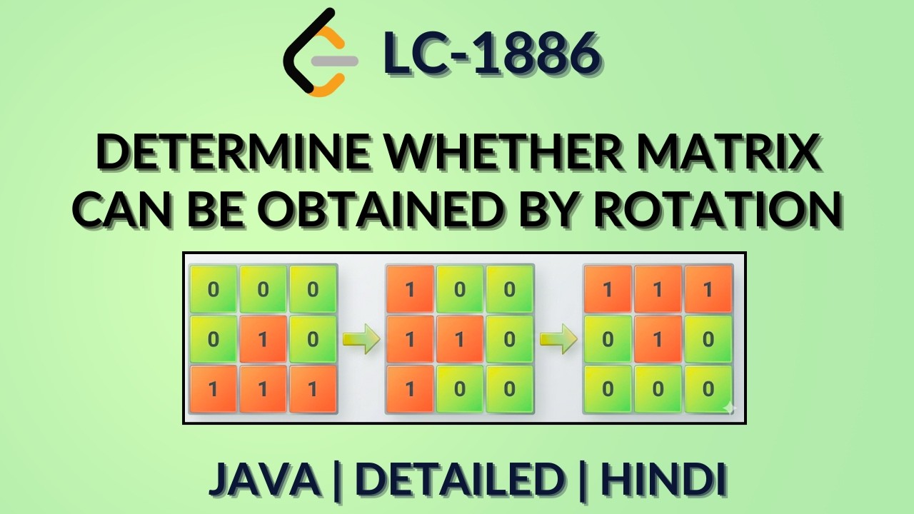 Determine Whether Matrix Can Be Obtained By Rotation | Leetcode 1886 ...