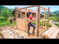 Building Strong Wooden Kitchen Walls With Timber Slats | DIY Log Cabin Construction