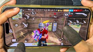 IPHONE 15 PRO MAX HANDCAM 🥷 || 3 FINGER HUD ⚡ FREE FIRE  screenshot 2