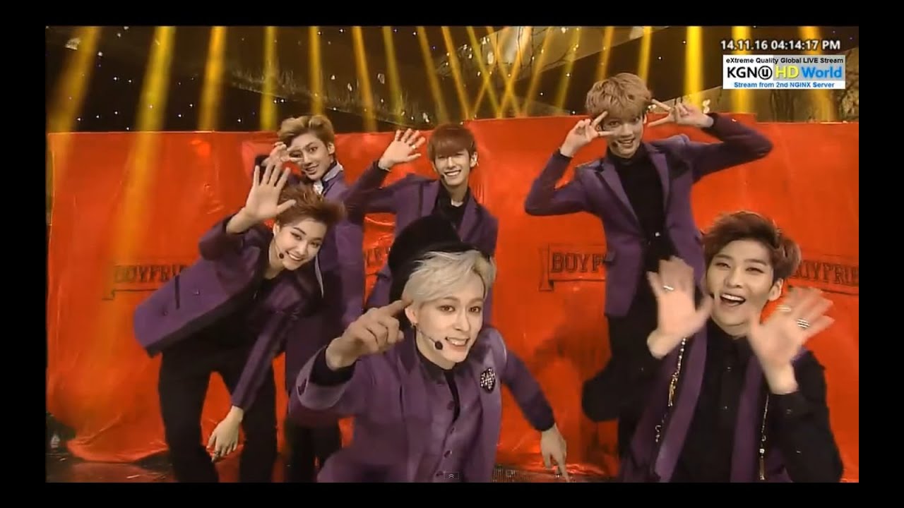 [HD]141116 Boyfriend WITCH live in Inkigayo  (Goodbye Stage )