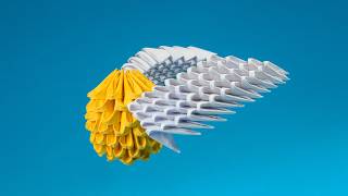 3D origami Golden Snitch from Harry Potter