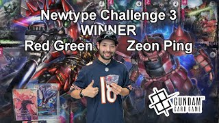 Red Green Zeon Ping Newtype Challenge 3 Winner Deck Profile.