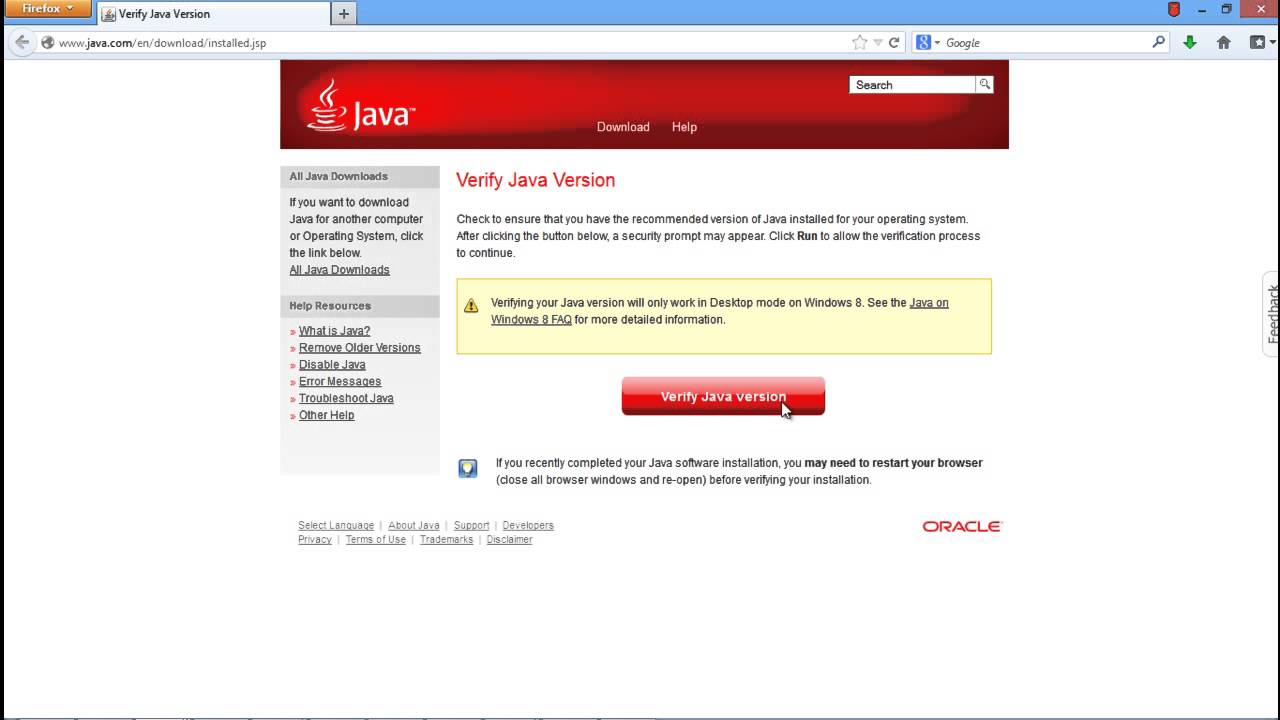 find java version windows 10