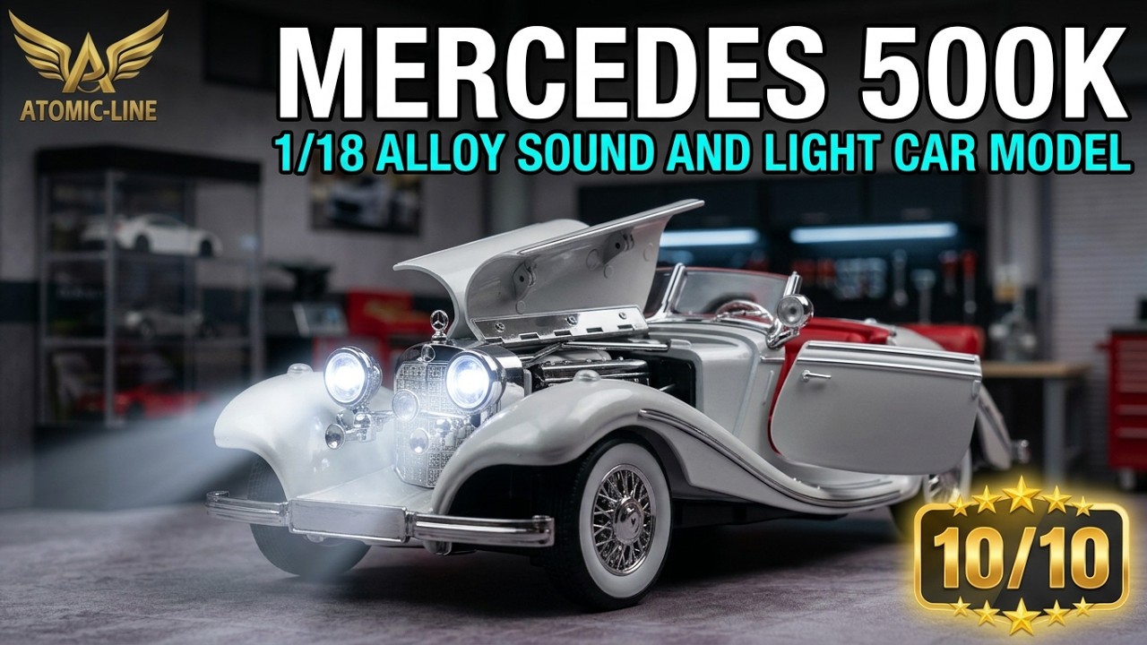 メルセデス ベンツ 500K 1/18 ミニカー 全3色 ライト点灯 エンジン
