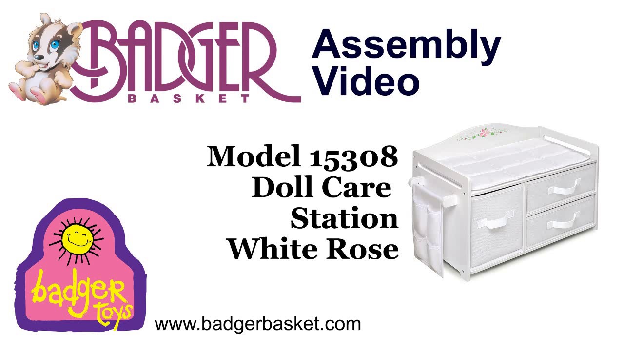badger basket white rose doll high chair