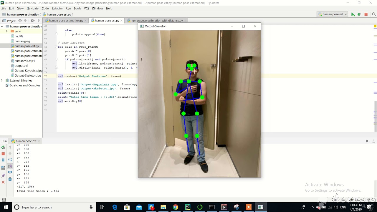 human pose estimation using caffe - YouTube