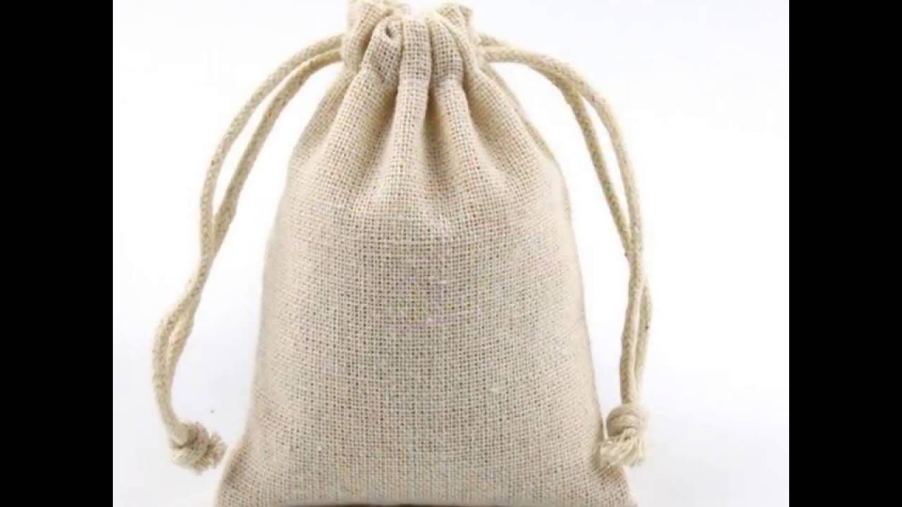 Cotton bag factory China small canvas drawstring Bag woven jewelly pouch wholesale - YouTube
