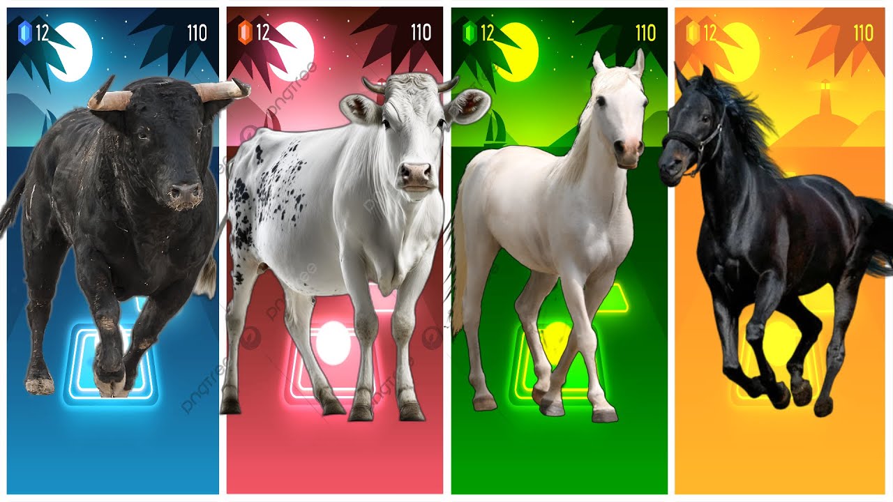Funny Bull🐃🆚Funny Cow🐄🆚Funny Horse🐎🆚Funny PONY🐎🔴Tiles Hop EDM Rush