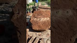 Splitting sandstone boulders (Feather & Wedge)