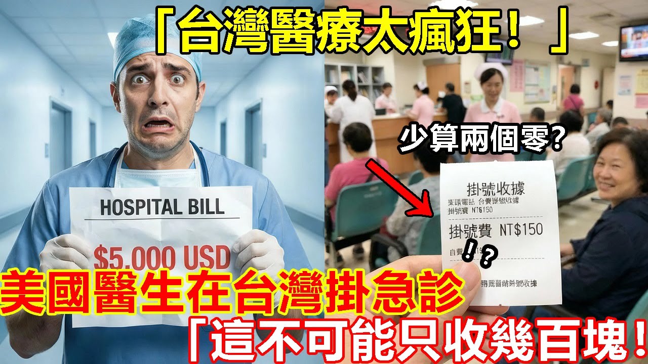 「這不可能只收幾百塊！」美國頂尖外科醫生在台灣掛急診，看到帳單後手在發抖