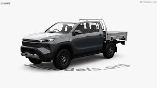 Toyota Hilux Double Cab Alloy Tray SR 2025 3D model by 3DModels.org
