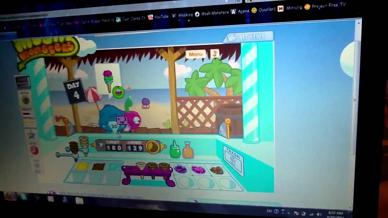 Moshi monsters ice cream game YouTube
