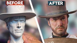 Painting a LIFELIKE Clint Eastwood Statue  | Behind the Scenes