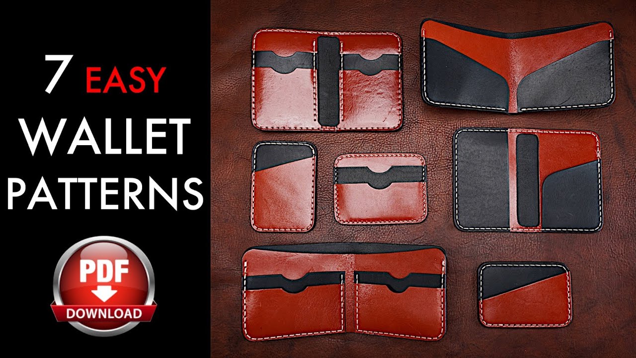7 Easy Leather Wallet Patterns - Pattern Download and DIY Tutorial - YouTube 7 Easy Leather Wallet Patterns - Pattern Download and DIY Tutorial - YouTube