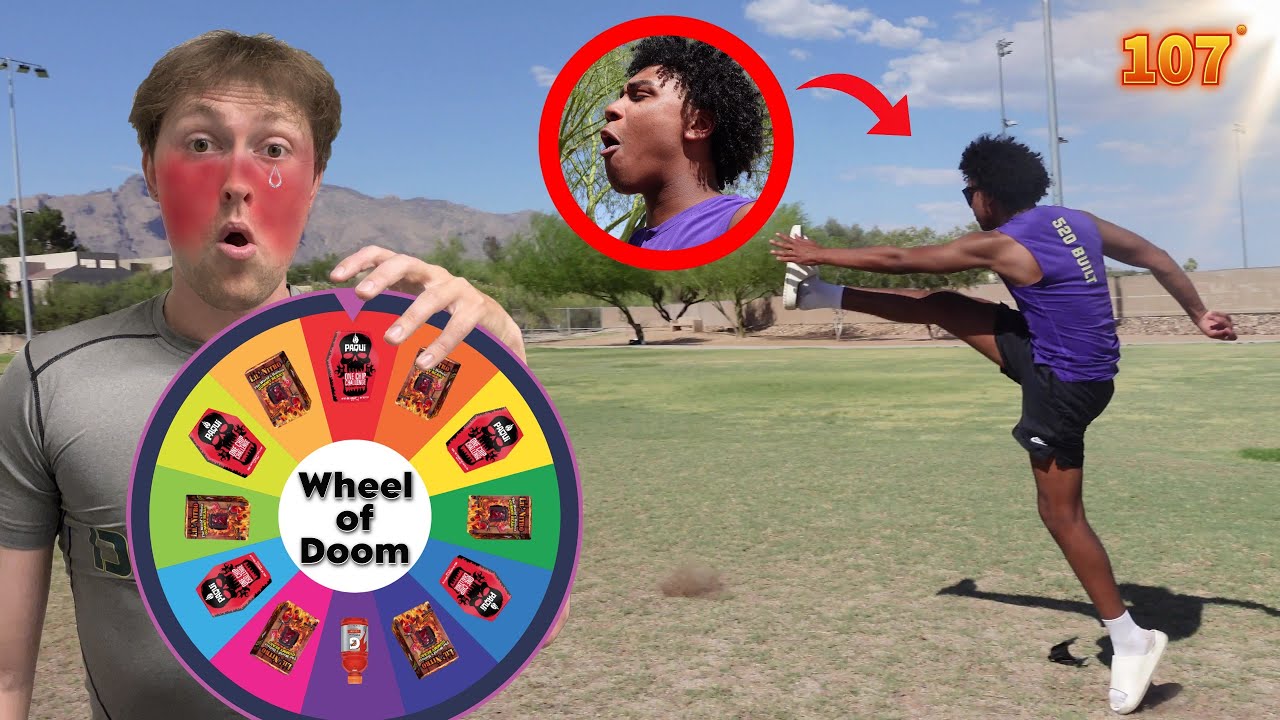 MISS THE KICK... SPIN THE WHEEL OF DOOM!😱 (Football Field Goal Challenge)