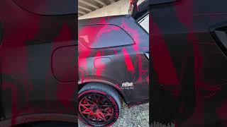 Tron themed Durango #carshow #bigrims #eyecandywhipz #wrappedcars #dodge