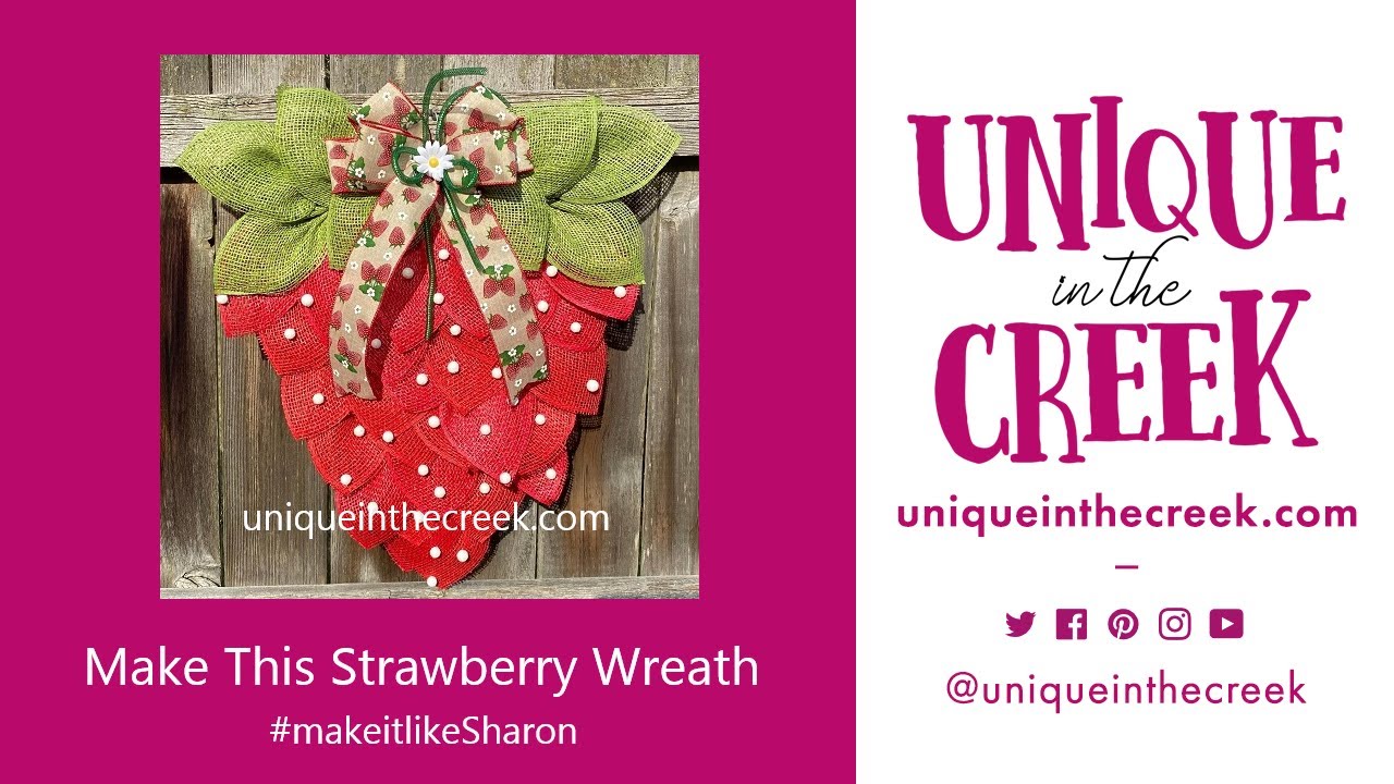 Простой венок из клубничной сетки своими руками на треугольной доске UITC