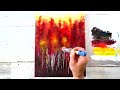 Easy Autumn Landscape / Oval Brush Blending Technique / Palette Knife / Acrylics