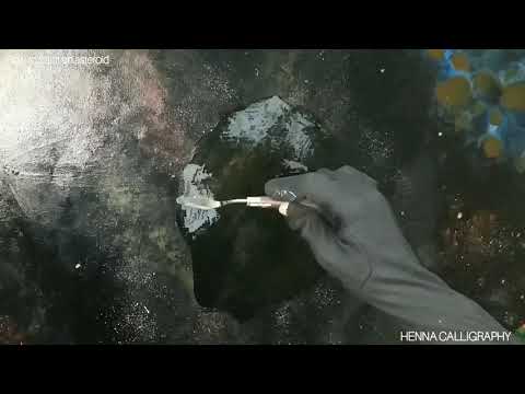 How to: Paint an asteroid 🌌 - wall art painting / SATISFYING TO WATCH!!