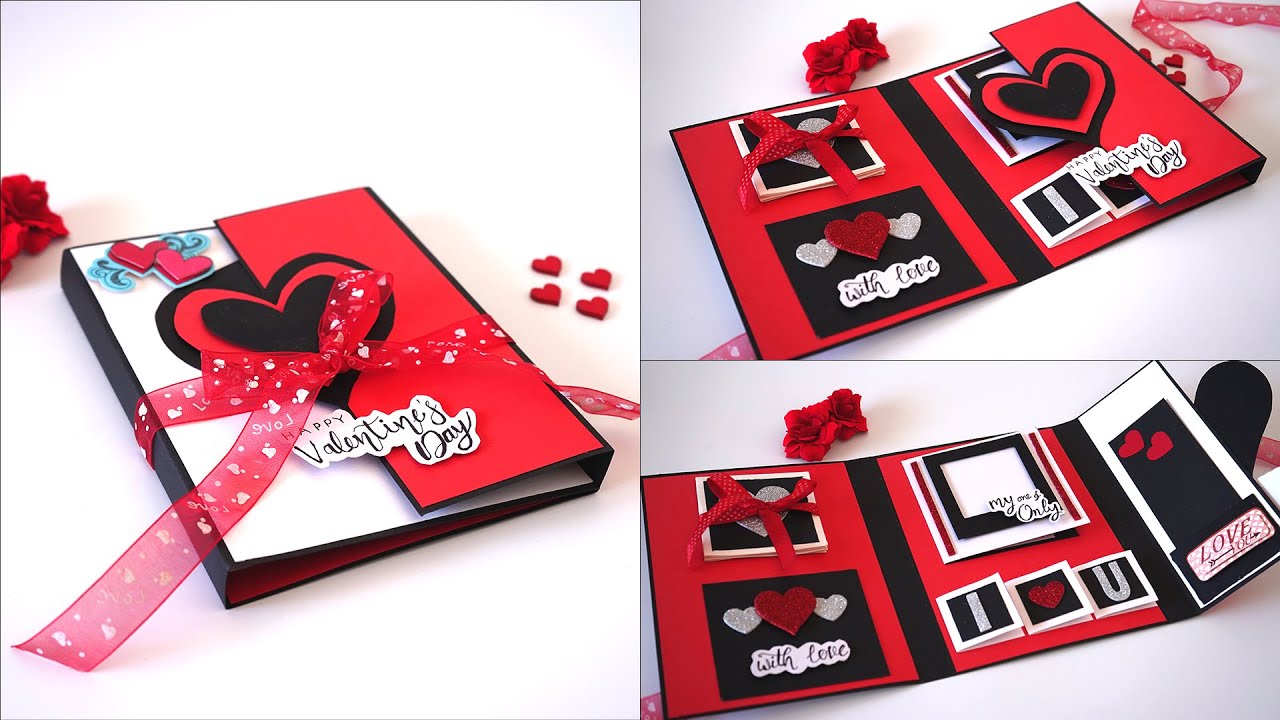 Explosion Box with Scrapbook/Album Tutorial, Valentine Day Card Ideas