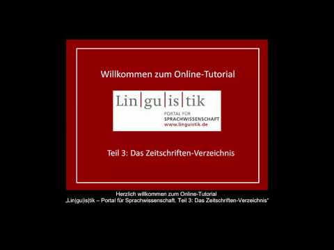 Lin|gu|is|tik – Portal für Sprachwissenschaft. Teil 3: Das Zeitschriften-Verzeichnis [3/3]