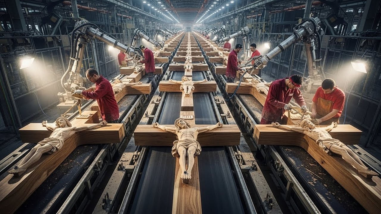 Mega Wooden Crucifix Factory: Carving and Finishing Technology – Industrial Production Method and