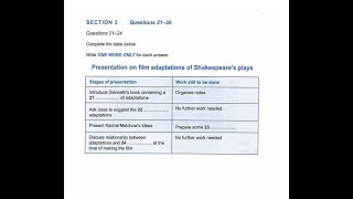 Ielts Listening Section3presentation On Film Adaptations Of Shakespeares Plays With Answers