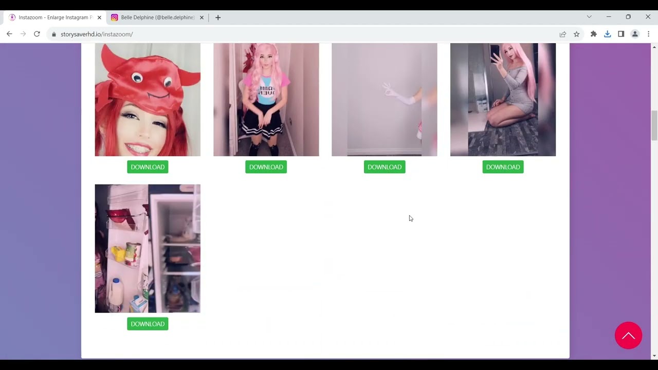 How to download Belle Delphine Instagram photos