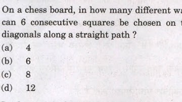 CSAT 2021 Solved Paper | On a chess board, in how many different ways can 6 consecutive squares be