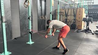 Dynamic banded rack pull split stance