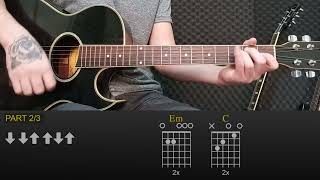 Echo & The Bunnymen - The Killing Moon Easy Guitar Lesson Tutorial With Chordstabs And Rhythm