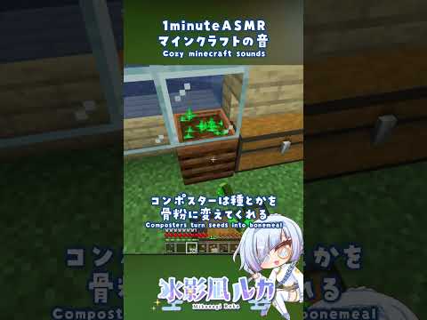 マインクラフトで感じる #ASMR コンポスタ―でサクサク骨粉作り  #minecraft  #satisfying #watersounds  #vtuber #水影凪ルカ