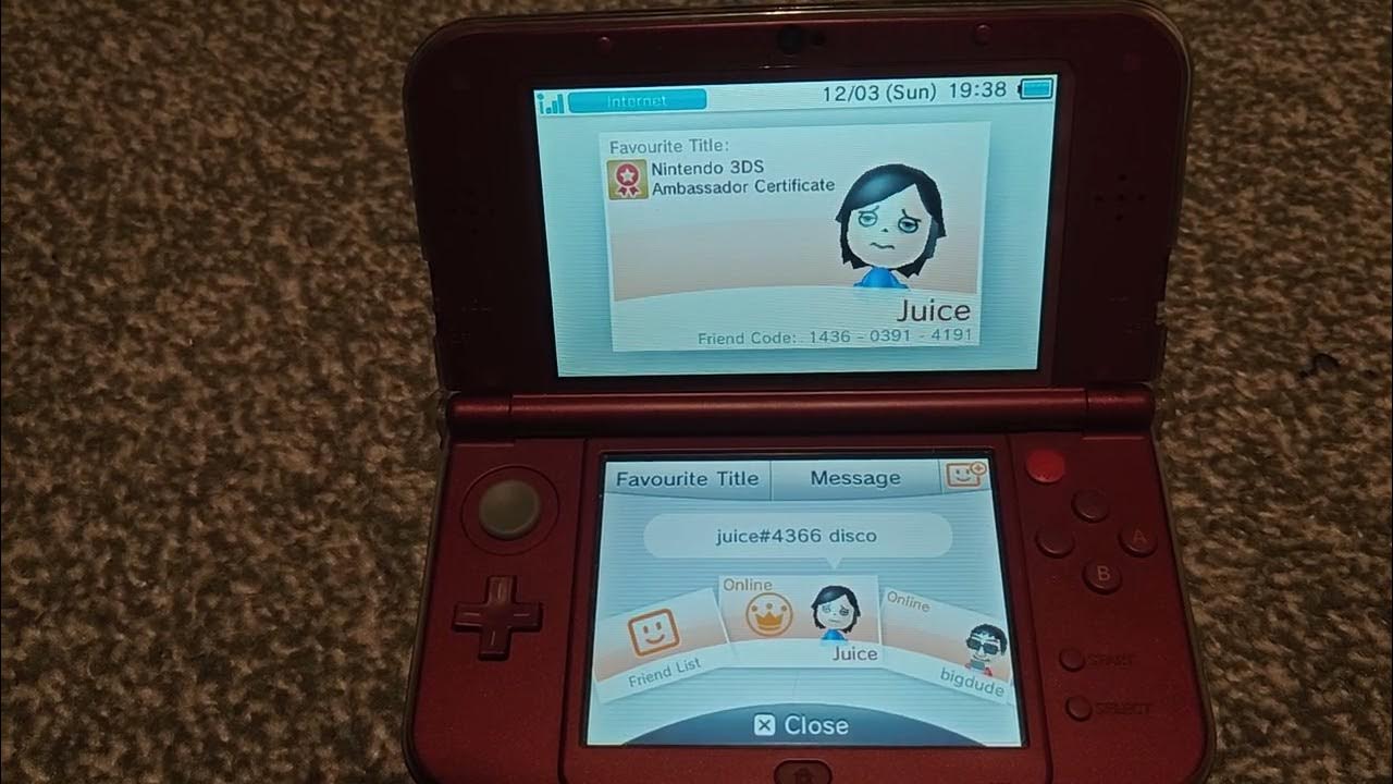 My Nintendo 3DS friend code YouTube