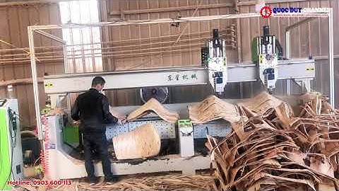 Máy CNC 2 Bàn Cắt Tựa Ghế Ván Ép Plywood | Quốc Duy CNC