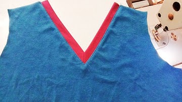 #69 Hướng dẫn cách may viền cổ tim / May đáp nẹp cổ tim